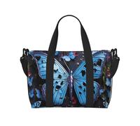 Petit sac de sport violet Morning Glory avec compartiment à chaussures pour homme et femme, papillon bleu, taille unique, Papillon Bleu, Taille unique