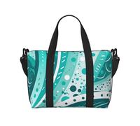 Petit sac de sport violet Morning Glory - Sac de nuit avec compartiment à chaussures - Pour homme et femme, Cercle turquoise et blanc, Taille unique