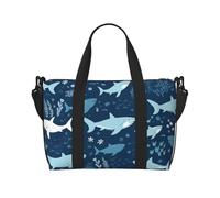 Petit sac de sport violet Morning Glory - Sac de nuit avec compartiment à chaussures - Pour homme et femme, Sharks, Taille unique