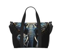 Petit sac de sport violet Morning Glory - Sac de nuit avec compartiment à chaussures - Pour homme et femme, Deux éléphants, Taille unique