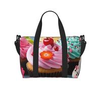Petit sac de sport violet Morning Glory - Sac de nuit avec compartiment à chaussures pour homme et femme - Motif cupcake - Taille unique, Motif cupcake, Taille unique