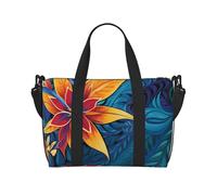 Petit sac de sport violet Morning Glory - Sac de nuit avec compartiment à chaussures - Pour homme et femme, Motif feuilles tropicales, Taille unique