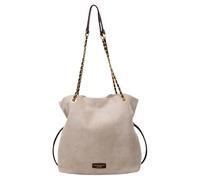 Petit sac de transport en daim synthétique avec cordon de serrage pour femme - Fermeture à boucle - Bandoulière - Sac à main avec cordon de serrage - Pour femme, beige, 12.2x4.33x11.02Zoll