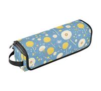Petit sac de voyage bleu pissenlit avec tapis en fer, étui de transport pour fer à friser plat, organiseur étanche pour fer à lisser, fer à friser, sèche-cheveux et accessoires pour cheveux