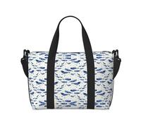 Petit sac de voyage en forme de baleine bleue pour homme, sac de week-end, sac de sport fourre-tout, noir, One Size