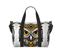 Petit sac de voyage pliable avec motif hibou mignon - Sac de voyage pour le week-end, la salle de sport, l'hôpital - Pour homme et femme, noir, One Size