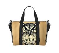 Petit sac de voyage pliable en forme de hibou mignon pour femme et homme, noir, One Size