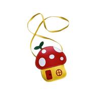 Petit sac élégant sur le thème des champignons pour filles, sac à main à bandoulière tendance en cuir PU avec fermeture éclair sécurisée, sac à bandoulière attrayant et coloré pour enfants, Rouge, One