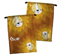 Petit Sac Enfant. Petit Sac a Gouter Personnalisée au Prénom. Sac Lunch. Collège/Nursery. 30x23cm. L'ami du lion