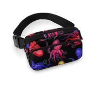 Petit Sac entièrement imprimé pour Femme, Sac de Ceinture Portable, Sac de Taille Tendance avec Sangle réglable Compatible avec Trippy Octopus