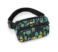 Petit Sac entièrement imprimé pour Hommes, Sac de Ceinture Portable, Sac de Taille Tendance avec Sangle réglable, Compatible avec Les Sciences, Les mathématiques, la Physique, la biologie Chimique