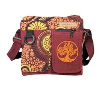Petit sac ethnique pour femme de style indien style bohème hippie sac à bandoulière Baba cool, Rouge 01.