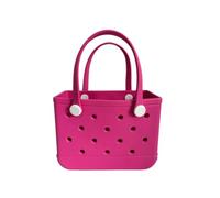 Petit sac fourre-tout en caoutchouc, léger EVA sac de plage étanche sac à main ouvert pour la plage, la piscine, le sport en plein air, les voyages, rose, Simple et élégant