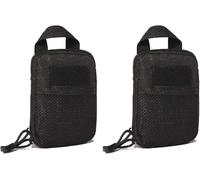 Petit Sac Militaire Edc, Mini Porte-Cartes Tactique, Tissu Oxford 600d, Noir, 14 X 17 Cm, Pochette Banane Portable Pour Usage Extérieur