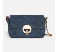 Sacs à main Vanessa Bruno Nano Moon En Denim Debosse Avec Chaine Fine Cuir Entrelace pour Sacs T.U Bleu