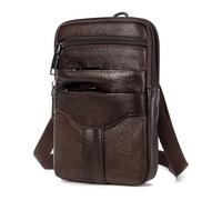 Petit Sac Pour Hommes En Cuir Véritable Rabat Téléphone Ceinture Pochette Sacs à bandoulière Pour Hommes Hommes En [0B63418]