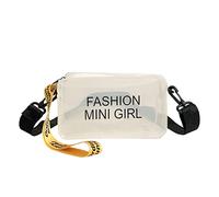Petit sac transparent en gelée pour femmes, sac à bandoulière tendance d'été, sac à bandoulière pour adolescentes, sac mignon en PVC, sac à bandoulière pour adolescents, blanc, Taille unique