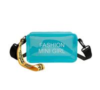 Petit sac transparent en gelée pour femmes, sac à bandoulière tendance d'été, sac à bandoulière pour adolescentes, sac mignon en PVC, sac à bandoulière pour adolescents, bleu, Taille unique