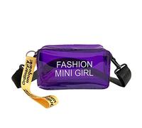 Petit sac transparent en gelée pour femmes, sac à bandoulière tendance d'été, sac à bandoulière pour adolescentes, sac mignon en PVC, sac à bandoulière pour adolescents, violet, Taille unique