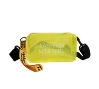 Petit sac transparent en gelée pour femmes, sac à bandoulière tendance d'été, sac à bandoulière pour adolescentes, sac mignon en PVC, sac à bandoulière pour adolescents, jaune, Taille unique