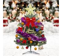 Petit Sapin de Noel 60cm,Mini Sapin de Noel avec Ornements Suspendus,Nœud décoratif Étoile de Sapin de Noël,pour décoration de Noël à Faire soi-même de Vacances de fête,Meilleur Cadeau de Noël