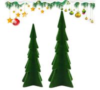 Petit Sapin De Noël - Décoration De Fête Saisonnière Verte, Décoration De Vacances Scolaires, 2 Centres De Table Verts Saisonniers, Maison De Vacances D'hiver | Pour Bureau, Appartement, École, Hôtel,
