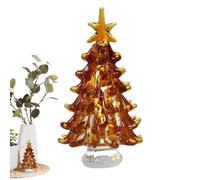 Petit Sapin de Noël Élégant Incassable Antidérapant Fait À La Main | Statue en Verre pour Centre de Table Pièce Maîtresse Artisanale pour Sapin de Noël Maison Salon Chambre Cheminée Table Brun