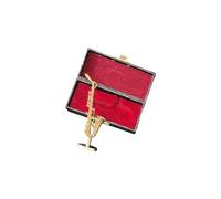 Petit saxophone haut de gamme en laiton doré artisanat artisanat décoration détaillée de collection pour bureau saxophone plaqué or modèle cadeau