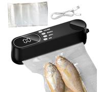 Petit Scelleur Sous Vide Appareil de Scellage Alimentaire Sans Fil | Machine à Sceller Sous Vide Portative Pour Maison, Dortoir, Hôtel, Appartement, Entreprises, Location, Cuisine Noir