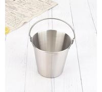 Petit seau à glace portable multi-usage en acier inoxydable avec poignées pour collations comme le poulet, les pépites, les frites et les boissons froides (1 000 ml)