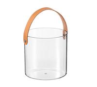 Petit seau de glace mini seau à vin élégant poignée en cuir de compagnie claire rangement polyvalent pour les fêtes de la décoration intérieure 13x13cm