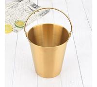 Petit seau multifonction en acier inoxydable avec poignées pour glace, chips, collations, pépites de poulet, frites et boissons froides à la bière (1800 ml)