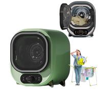 Petit sèche-linge à évacuation, 35 dB, température réglable, cuve en acier inoxydable et dispositif de filtrage - Sèche-linge vert 450 W, séchage à l'air chaud et froid, commande par bouton à