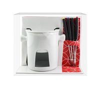 Petit service à fondue en céramique résistante à la chaleur, 10,5 x 10,5 x 13,4 cm, beurrier en céramique, tasse à fondre, compatible avec bougies chauffe-plat, pour fromage, dessert, fête