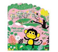 Petit Singe acrobate- Livre d'éveil tout carton découpé en paysages - pour les bébés dès 6 mois