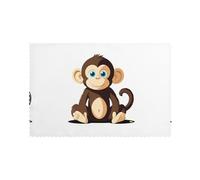 Petit Singe Coquin Imprimé Set De Table Lot De 4 Anti-Taches Sets Tables Antidérapant Sets De Table pour Hôtels Restaurants Intérieur 30X45Cm