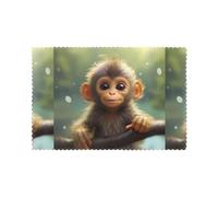 Petit Singe Coquin Imprimé Set Tables Lot De 4 Lavable Sets Tables Antidérapant Sets De Table pour Restaurant Salle À Manger Extérieur 30X45Cm