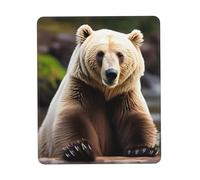 Petit sous-main imprimé ours blanc, base en caoutchouc avec bords cousus de précision, parfait pour le bureau, les jeux vidéo