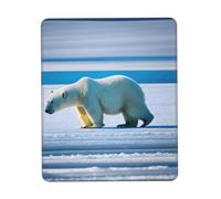 Petit sous-main imprimé ours polaire avec base en caoutchouc avec bords cousus de précision, parfait pour le bureau, les jeux vidéo