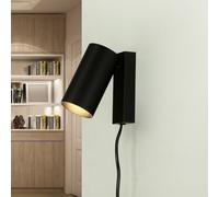 Petit Spot Lampe avec Interrupteur Câble Noir GU10 de Lecture Murale Lit Canapé