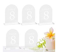 Petit support d'assiettes en acrylique - 5 pièces incurvées Présentoir de réception vide - Porte- nominative de table de réunion, pour mariage, fête, buffet, réunion d'affaires et réunion