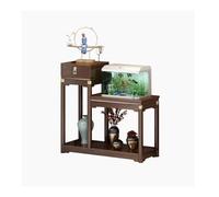 Petit support de pot de fleurs pour plantes en pot, support combiné de luxe pour bonsaï domestique, support de table de fleurs chinoises en bambou avec tiroir, supports de pots robustes pour table