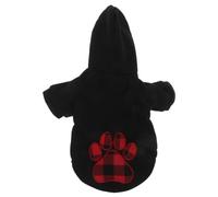 Petit Sweat à Capuche pour Chien, Motif Plaid Noir, Taille M | Polyester Doux, Coupe Ajustée et Respirante, pour Teacup Dogs et Yorkshire, Sorties Froides