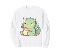 Petit T-Rex utilisant des Baguettes Chibi Ramen Adorable Art Sweatshirt