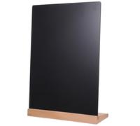 Petit Tableau Noir de Table Support, ABS Bois, Noir, Écriture Effaçable | Présentoir pour Buffet et Événement, Panneau Simple et Stable, Usage Multi-fonction, Blackboard