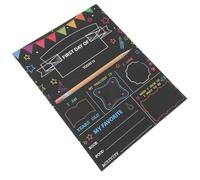 Petit Tableau Noir pour Garçons et Filles, Décoration Murale en Bois | Impression Couleur Recto Verso, Souvenir Réutilisable Chaque Année, pour Écriture la Craie et Bureau