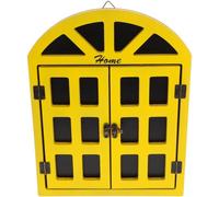 Petit Tableau Noir Suspendu en Bois, Fenêtre Décorative, Jaune | Effaçable, pour Écrire un Message Notice, Facile à Accrocher, Usage Maison et Garage