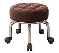 Petit tabouret à roulettes avec siège rembourré pour l'assemblage de meubles, roulement facile, tabouret bas à roulettes en cuir pour la maison, le garage, vert (marron1)
