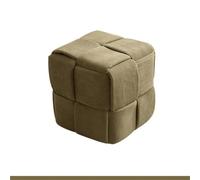 Petit tabouret carré avec structure en bois, tabouret de sol, ottoman, canapé et tabouret à langer pour entrée et salon, peu encombrant (vert)