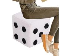 Petit Tabouret Cube d'entrée - Repose-Pieds carré avec Motif de dés - Décoration d'entrée en Cube Amovible et Lavable, Petite Chaise de 7,87 x 7,87 x 7,87 cm
